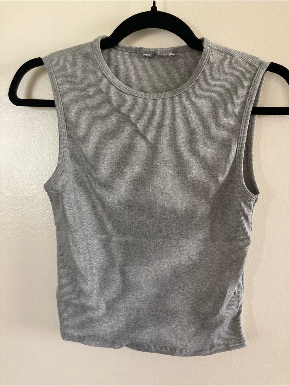 Classic Ribbed Sleeveless Tank Top — Gray
